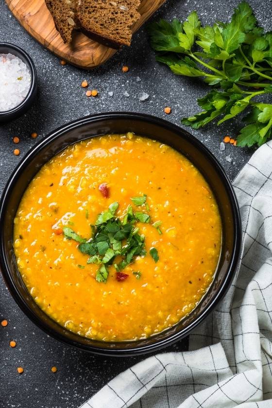 vegan and gluten free yellow lentil curry recipe