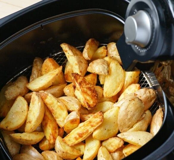 air fryer crispy potato wedges magenta streaks