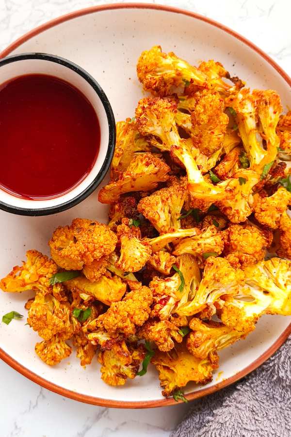 air fryer roasted crispy cauliflower recipe