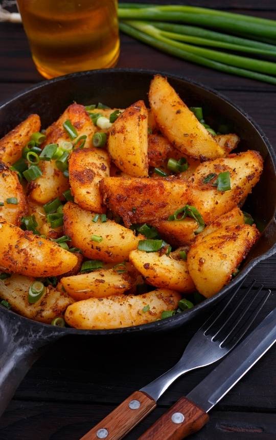 air fryer roasted potato wedges with fajita seasoning magenta streaks