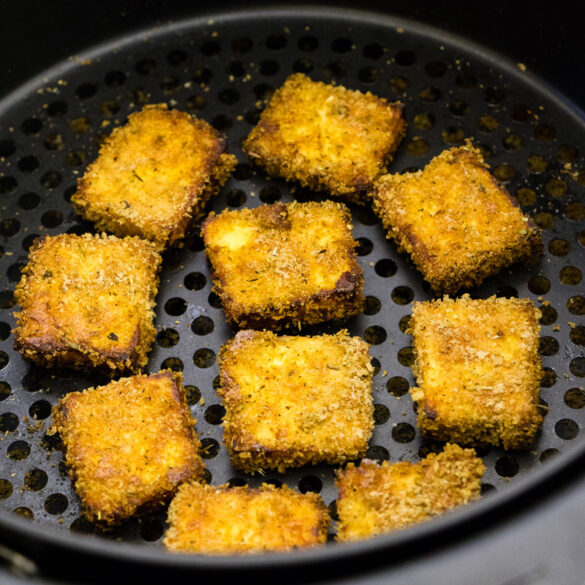 easy and quick air fryer baked vegan chicken nuggets aka tofu nuggets recipe