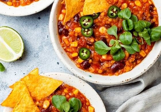 vegan and gluten free 3 bean chili recipe