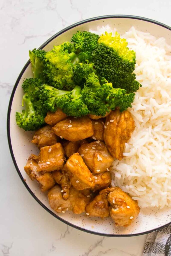 teriyaki chicken recipe served with steamed broccoli