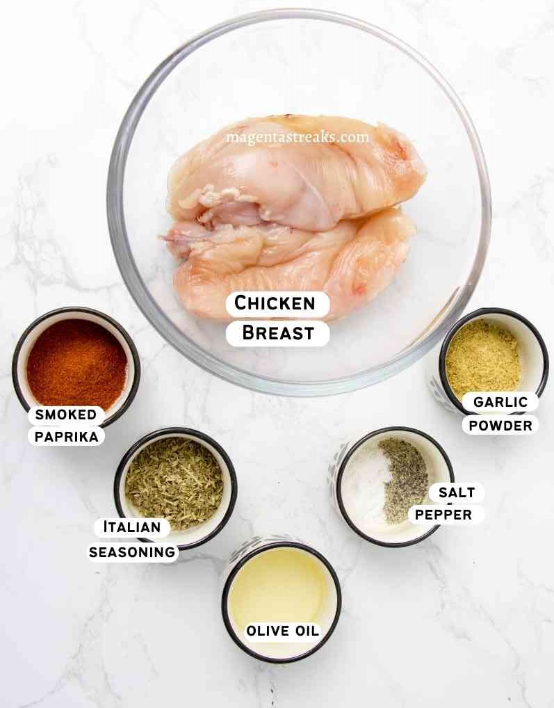 Ingredients for homemade chicken fajiats