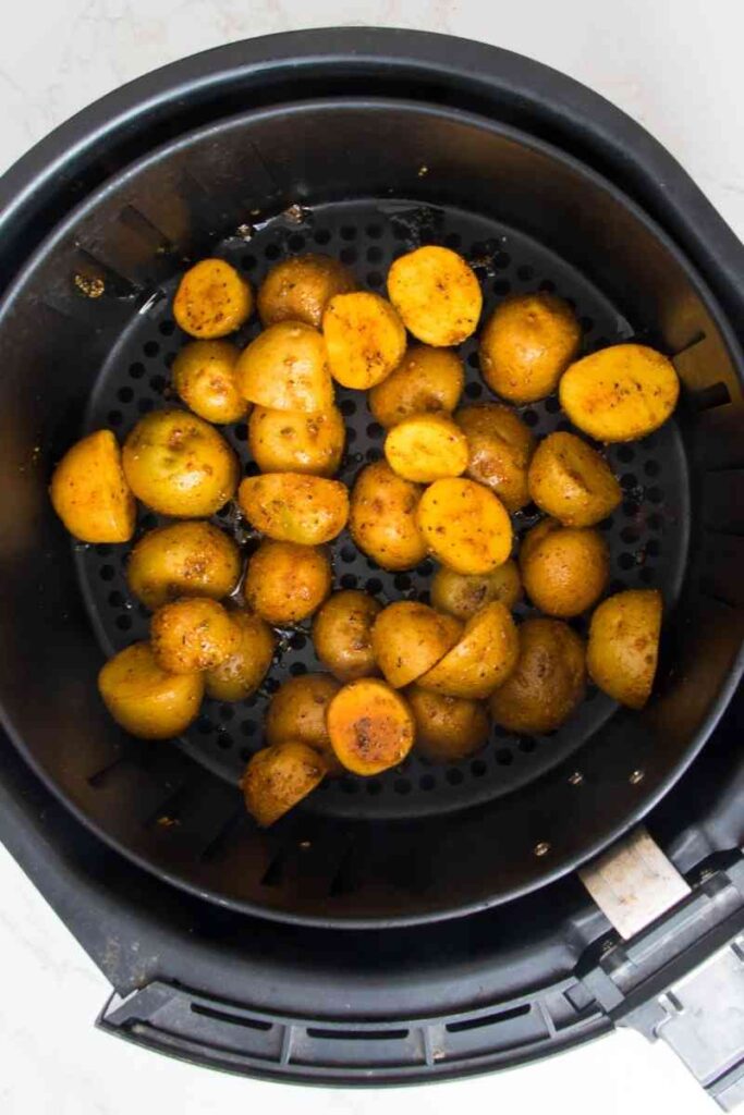 Air Fryer Baby Potatoes - Magenta Streaks