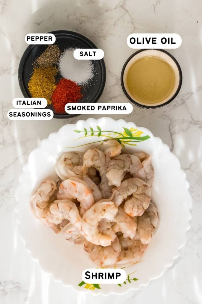 Ingredients requried for non breaded shrimp in air fryer recipe