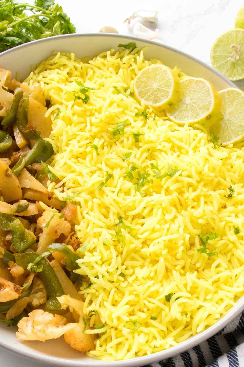 lemon rice with sauted vegetables