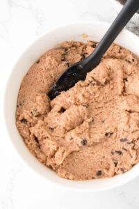 making cottage cheese cookie dough folding the dough gently