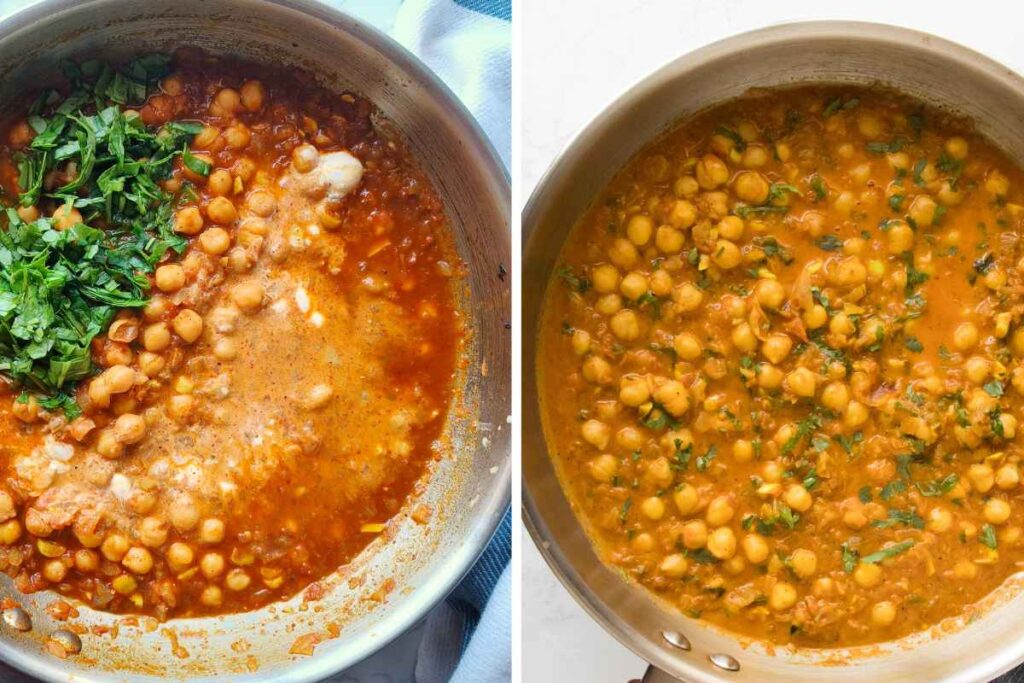 steps to make creamy coconut chickpea curry images